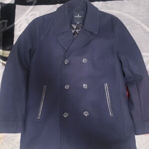 London Fog Mens Double Breasted Navy Coat US M